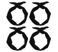BATHVEVE Diademas Lazo Negro de Poliéster y Hierro, 4 Piezas, Resistentes al Óxido y Amigables, Accesorio Elegante para Cuidado del Cabello