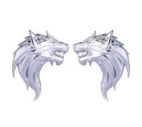 BATHVEVE Emblema Metálico con Diseño de Animal para Coche 2 Piezas, Adhesivo Exterior Resistente para Personalización del Vehículo