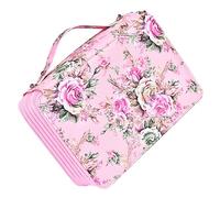 BATHVEVE Estuche para Lápices Compartimentos Diseño De Rosas Asa para Guardar Obras De Arte Gran Capacidad para Lápices De Colores