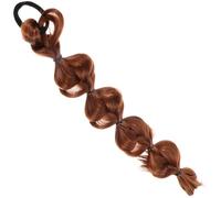 BATHVEVE Extensión de Cabello con Trenza Inflada para Mujer, Peluca de Coleta con Lazo, de Seda Resistente al Calor, Diseño Único para Festivales y Eventos