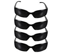 BATHVEVE Gafas Estenopeicas para Ejercicios Oculares 4 Unidades Marco Negro, Resina y Pc, Gafas Antifatiga para Cuidado y Protección Ojos, Corregir Miopía y Astigmatismo, Uso Deportivo