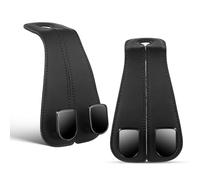 BATHVEVE Gancho para Asiento de Coche Negro de Doble Gancho, Fácil Instalación y Sujeción Segura para Colgar Bolsas y Paraguas Respaldo del Asiento, Paquete de 2 Unidades