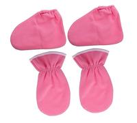 BATHVEVE Guantes y Botines de Cera de Parafina 2 Piezas para Cuidado de Manos y Pies Tamaño Estándar Rosa sin Logo Hidratante Spa en Casa