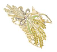 BATHVEVE Horquilla De Espiga De Metálica Dorada Pinza Pelo De Mujer Cristales Accesorio Pelo Para Fiesta Pinza Decorativa Cabello Grueso