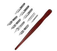BATHVEVE Juego de Plumas de Caligrafía para Escritura con Agarre Estable y Líneas Elegantes, Material Acero Inoxidable y Madera, Set de 1 para Escritura Artística y Dibujo