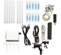 BATHVEVE Kit de Tatuaje Completo Motor Rotatorio Ligero, Máquina Mini de Acero Inoxidable Plata, Sistema Ac220v para Aprendices, Accesorio Profesional para Tatuadores Alta Precisión