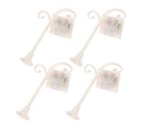 BATHVEVE Lámparas de Calle Vintage para Casa de Muñecas Luz en Tonos Claros, Fácil Instalación y Plug and Play, Accesorios para Escenas de Pueblo en Pack de 4 Piezas