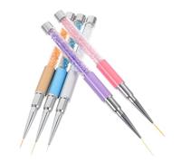 BATHVEVE Lápices para Pintar Uñas Punta y Cuerpo de Abs y Metal 5 Piezas Herramienta Profesional para Dibujar Líneas y Puntos en Salón de Manicura o Uso