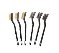 BATHVEVE Mini Cepillos de Alambre Fáciles de Controlar Juego de 6 de Acero Inoxidable y Cobre para Limpieza de Óxido y Soldadura para Uso en Fábrica o Garaje