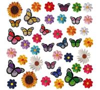 BATHVEVE Parches Bordados de Flores y Mariposas Decoración para Zapatos 42 de Poliéster para Ropa y Accesorios y Actividades DIY en Centros Comerciales