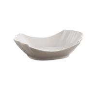 BATHVEVE Plato de Cerámica Blanco Diseño Moderno E Irregular para Uso en Cocina y Almacenamiento, Adecuado para Servir Ensaladas y Aperitivos