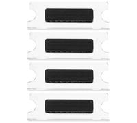 BATHVEVE Porta Credencial de Identificación Visibilidad Clara Magnético Vertical Transparente de Acrílico 4 Piezas y Fijación Magnética para Trabajo y Oficina