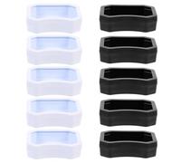 BATHVEVE Que Escape de Alimento para para Reptiles 10 Cuencos de Alimentación de Plástico Blanco y Negro Aptos para Tortugas y