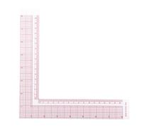 BATHVEVE Regla de Costura en Forma de L para Corte y Graduación de Ropa, Escala Clara, Herramienta Flexible de Plástico Rojo, 8.46X8.46 Pulgadas para Diseño de Ropa