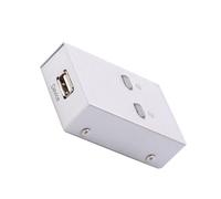 BATHVEVE Selector Conmutador Automático de 2 Dispositivos para Compartir Impresora y Escáner USB 2.0 Carcasa de Plástico y Metal para Oficina y Hogar