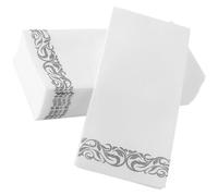 BATHVEVE Servilletas de Papel Desechables para Banquetes y Fiestas, Diseño Grueso y Amigable Piel, Color Plata, Paquete de 25 Unidades Elegantes y Chic