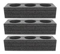 BATHVEVE Soporte para Vasos de Beber Negro de 3 Piezas Espuma Perlada, Práctico y Seguro para Alimentos, Adecuado para Llevar Bebidas Vida Diaria Reutilizable