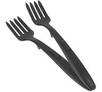 BATHVEVE Tenedores de Silicona para Pasta 2 Piezas, Multifunción y Reutilizables, Color Negro, Resistentes al Calor, Utensilios de Cocina Prácticos para Mezclar Ensaladas y Cocinar