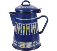 BATHVEVE Tetera de Esmalte Azul 1.2l Mango Resistente al Calor, Tetera Portátil para Café y Té, Hervidor Multifunción para Cocina y Fiestas de Té
