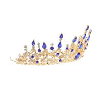 BATHVEVE tiara real Tocados Boda fuente paseo de estilo barroco postizo barroco de de imitación tocado de nupcial sombreros de fiesta pedrería Blue