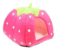 BATHVEVE Tienda Decorativa para Hámster y Chinchilla, Casa Cómoda y Cálida de Tela Rosa, Escondite Redondo Privado para Mascotas Pequeñas