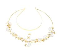 BATHVEVE Tocado De Luna Diosa De Banda Cabello De Boda Diadema De Luna Para Mujeres Accesorios Cabello Para Graduación Para Ceremonia