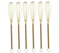 Batidor, 6 mini batidores, batidor dorado de cocina para cocinar, batir, batir, mezclar ingredientes y mezclar salsas, diseño de 6 cables (18,3 cm)