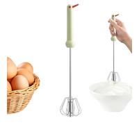 Batidor automático: batidor de huevos de acero inoxidable de 12 pulgadas para mezclar sin esfuerzo, fácil limpieza con función de prensa con una mano, mezclador de crema de mano para hornear pasteles,