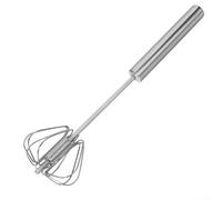 Batidor automático de huevos de acero inoxidable con diseño de empuje y rotación para batir fácilmente huevos, mezclar masa, remover salsa y mezclar crema en la cocina (10 pulgadas)