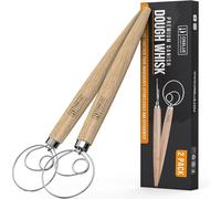 Batidor Danés ORBLUE, Set de 2 Piezas, Mezclador de Masa Manual, Ideal para Masa de Pan, Batidora Danesa con Gancho de Masa