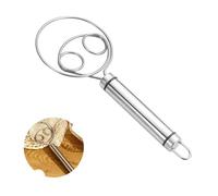 Batidor Danés Original, Danish Dough Whisk, Mezclador de Masa de Acero Inoxidable de 6.5 Pulgadas, Batidor de Masa Grande para Hornear, Batidora de Pan para DIY Pan Masa Hornear Cocina (Upgraded)