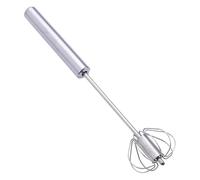 Batidor de acero inoxidable, batidor de huevos, batidor semiautomático giratorio de mano, batidor antiadherente, batidor de mango largo, para batidos, crema
