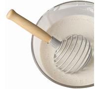 Batidor de alambre - Batidora de de mano de 7 pulgadas, cables de bucle fuerte, control de mango de madera, agitador de cocina multiusos para panqueques, mezcla, salsa, aderezo, espuma, leche