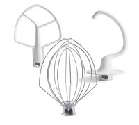 Batidor de alambre K5AB, batidor plano K5ADH C, gancho for masa compatible con Kitchenaid K5, KSM50, KSM5, batidora vertical con elevación de tazón de 4.8L.
