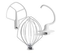 Batidor de alambre K5AWW, batidor plano K5AB, gancho for masa K5ADH C, compatible con KitchenAid, mezclador vertical con elevación de tazón K5 KSM50 KSM5 de 4.8L
