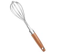 Batidor de cocina de alambre de acero inoxidable, batidor de mano multifunción para cocina, batidor de globos, batidor de huevos para mezclar, batir, batir espuma, batir masas, mango de madera (11