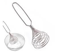 Batidor de espiral de resorte, acero inoxidable de 8 pulgadas, batidor de alambre, batidor de huevos, herramienta de batidor manual de mano, mezcla eficiente para huevos, crema, salsas, café, hornear