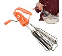 Batidor de huevos con manivela - Mezclador manual de 30 cm Cabezales de batidor dobles de acero inoxidable | Hecho para durar: herramienta de cocina ergonómica, apta para lavavajillas, batidora multif