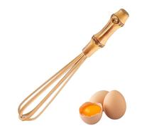 Batidor de huevos de 5, 5 pulgadas batidor de madera mini batidores de raíz de bambú para cocinar batir mezclar espumar y revolver utensilios de cocina para hornear de madera