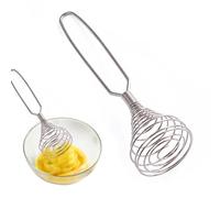 Batidor de huevos de alambre - Batidor de huevos manual de empuje, Batidor de acero inoxidable, Batidor de estilo francés, Batidor manual de salsa Batidor de huevos para cocina Cuc