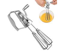 Batidor de huevos de manivela, batidor manual de acero inoxidable | Batidora de huevos portátil, batidor ergonómico, batidor apto para lavavajillas para hornear y cocinar