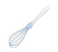 Batidor de huevos de silicona con mango transparente Manual, mezclador de crema for pasteles, utensilio for hornear, 1 Uds., 10 pulgadas(Light Blue)