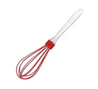 Batidor de huevos de silicona con mango transparente Manual, mezclador de crema for pasteles, utensilio for hornear, 1 Uds., 10 pulgadas(Red)