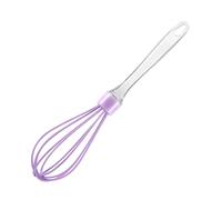 Batidor de huevos de silicona con mango transparente Manual, mezclador de crema for pasteles, utensilio for hornear, 1 Uds., 10 pulgadas(Purple)