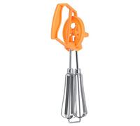 Batidor de huevos Holigie de acero inoxidable y plástico con manivela y rotación automática, ahorra esfuerzo, batidora manual para cocina casera.