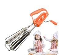 Batidor de huevos manual, batidora de manivela | Batidor de manivela de acero inoxidable con 2 cabezales mezcladores | Mezclador de huevos colgante con agarre cómodo, apto para lavavajillas, para el h