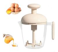 Batidor de huevos manual giratorio para mezclar constantemente huevos, cremas, masas y salsas sin fuente de alimentación o baterías (blanco)