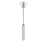 Batidor de Huevos Semi Automático, Acero Inoxidable, 34x7cm - Mezclado Rápido y Eficiente, Utensilio de Cocina Práctico para Cremas y Harinas