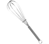 Batidor de mano de acero inoxidable 430 para mini batidor de huevos, mango de resorte, batidora de crema, agarre flexible, tamaño compacto, 18 x 2,5 x 0,6 cm, color plateado, fácil de limpiar para