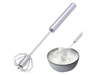 Batidor de mano giratorio: herramienta para mezclar huevos, dispositivo de licuadora giratorio manual, mecanismo de aireación eficiente, construcción y duradera | Para cocinar en casa Postres